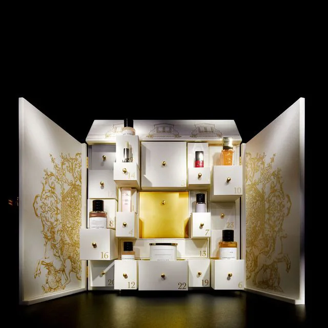 Drawer Makeup Skincare Advent Calendar Box Packaging Double Door Custom Brand Perfume Lipstick Christmas Calendar 24 Box