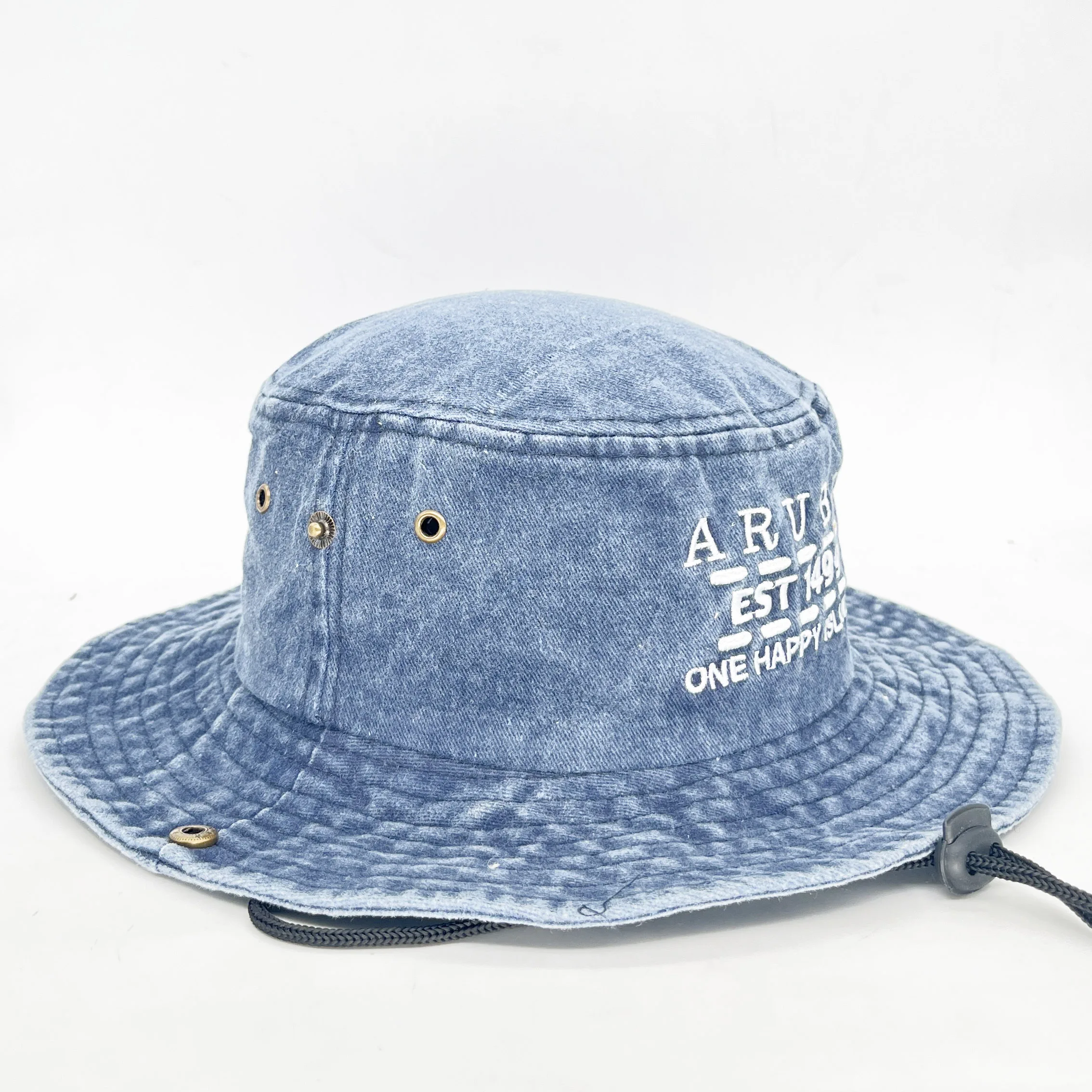 Wide Brim Fisherman Bucket Hat For Men With Custom Logo Outdoor Boonie Fishing Hat Vintage Cotton Washed Fisherman Cap