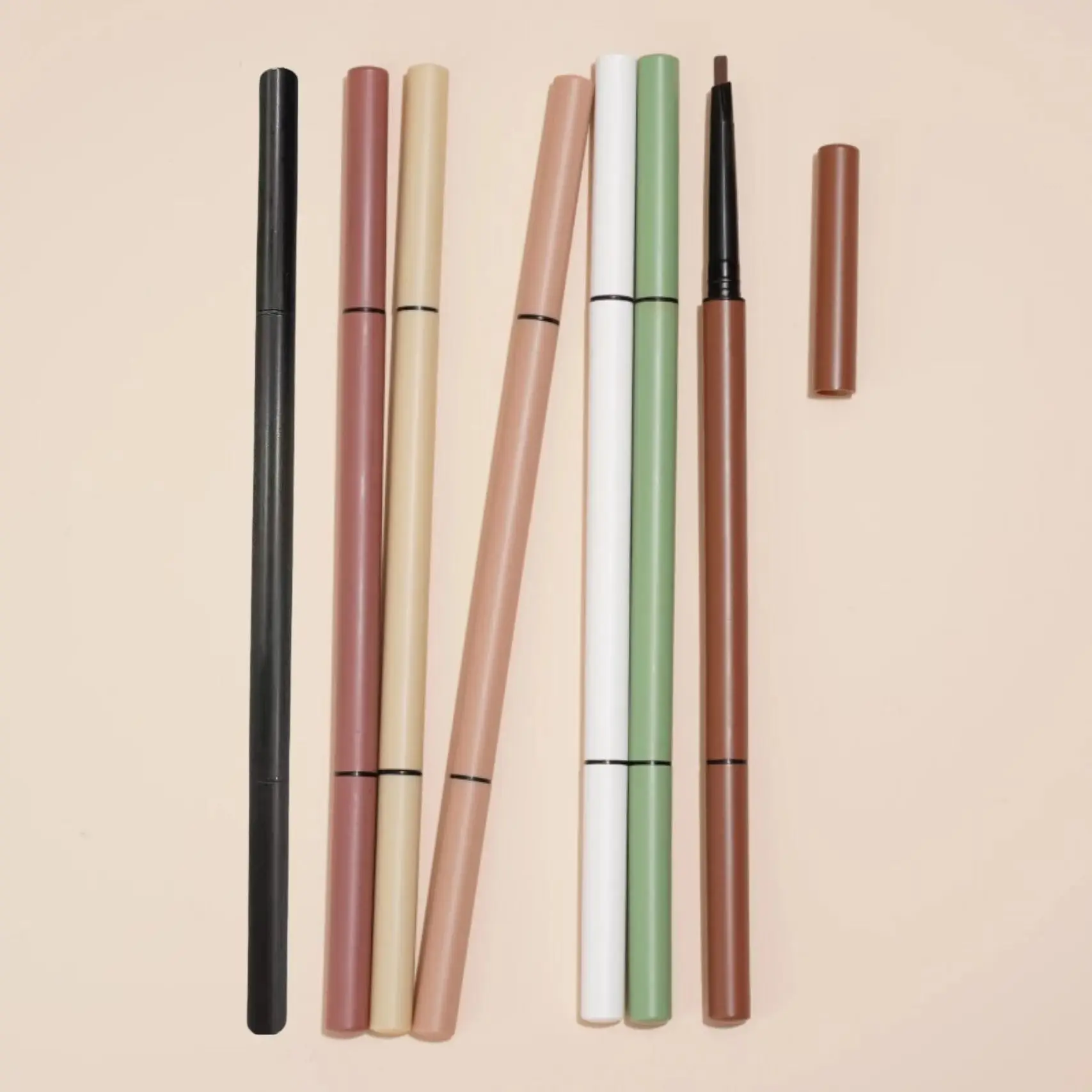 Lilywild Creamy Natural Slim Double Head High Quality Waterproof Soft Color Private Label Eyebrow Eye Brow Pencil Custom Logo