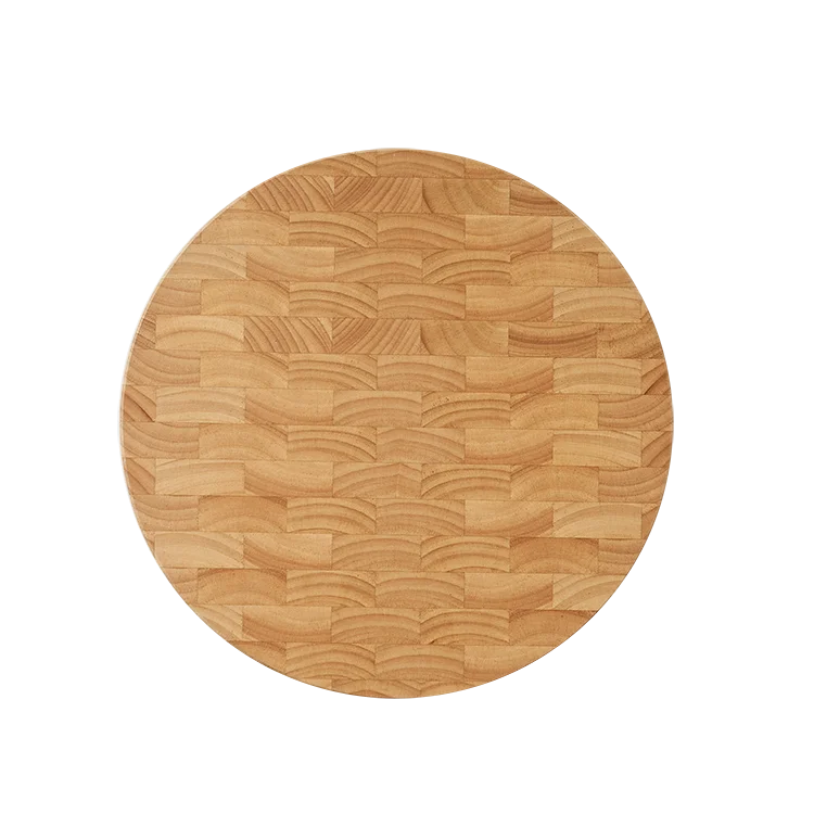 round Thick End Grain Cutting Board Rubber Wood Chopping Block for Kitchen for Cheese Charcuterie Cooking