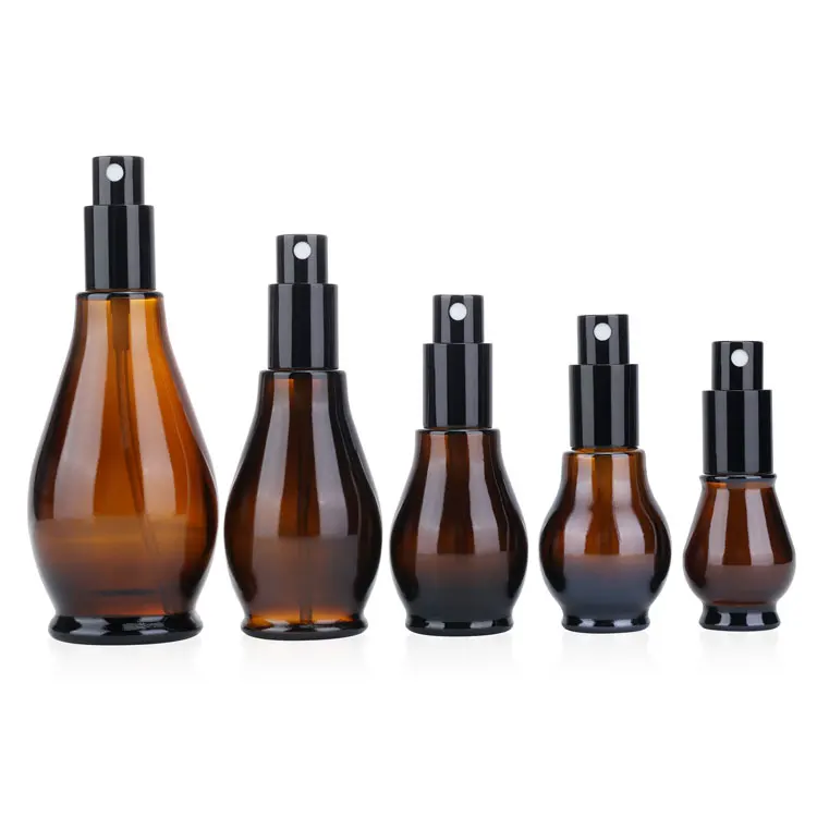 Unique calabash shape amber essential oil glass dropper bottle 10ml 20ml essential oil