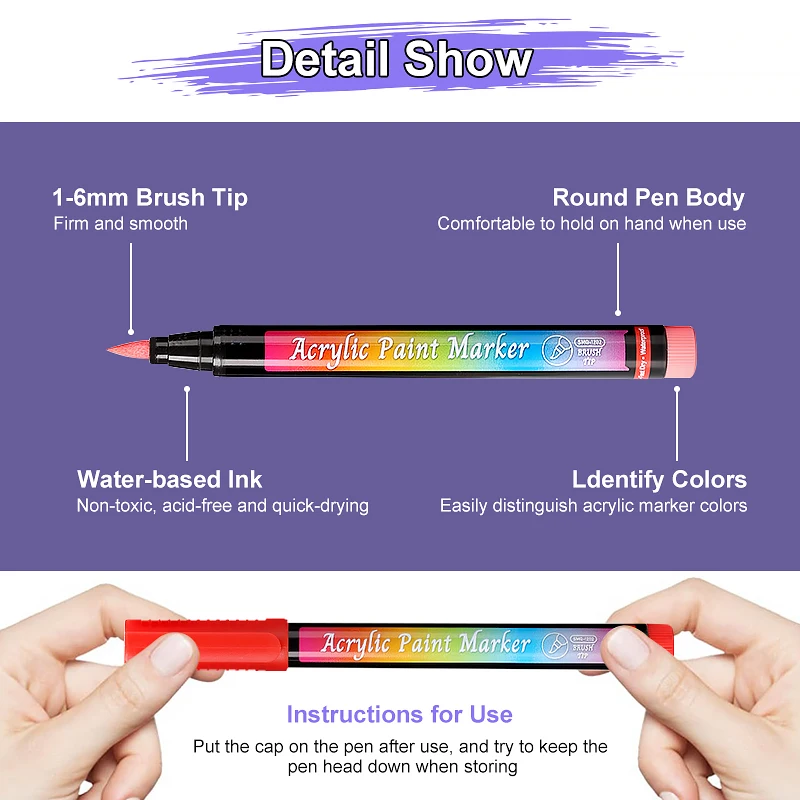 Acrylic Marker Organizer Water Chalk Acrylic Permanent Paint Marker Pen For Glass Porcelain Mug