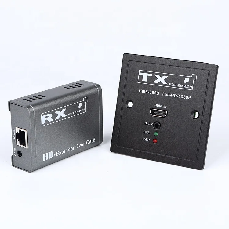 HD Extender 50 Meter Wall Plate Support Video Resolution up to 1080P@60Hz 60m 86-HD Extender Over Single CAT6