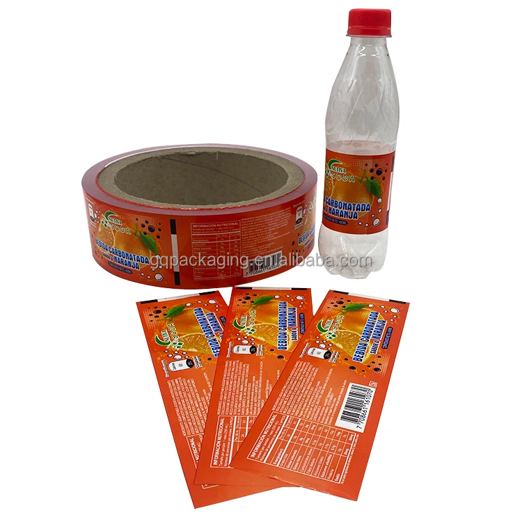 Custom print logo PVC bottle packaging labels plastic shrink film wrap shrink labels