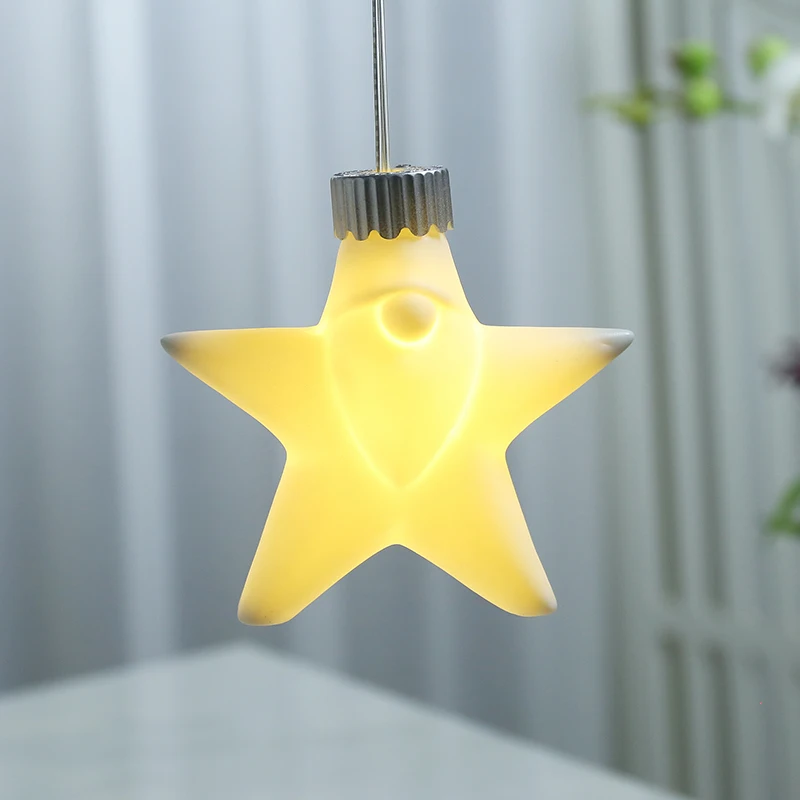 Home Decor Small Night Lamp Star Shaped Ceramic LED Night Light for Kids