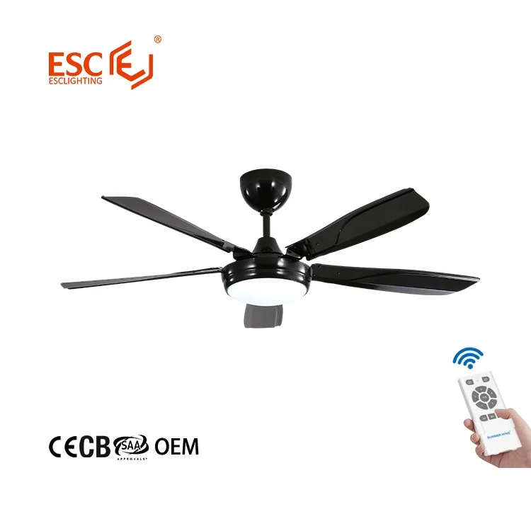 Smart control with 3 colors led source dc motor 5 fan speed bldc led ceiling fan with light