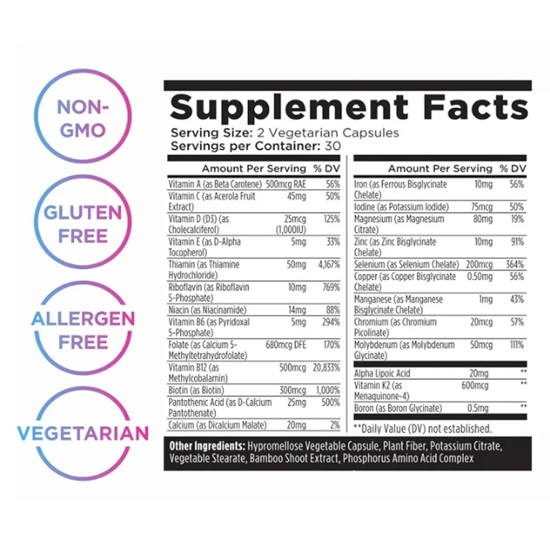 Hot Selling Best Multi Vitamin Capsules  Vitamin C Multi Vitamin Capsules Support Health