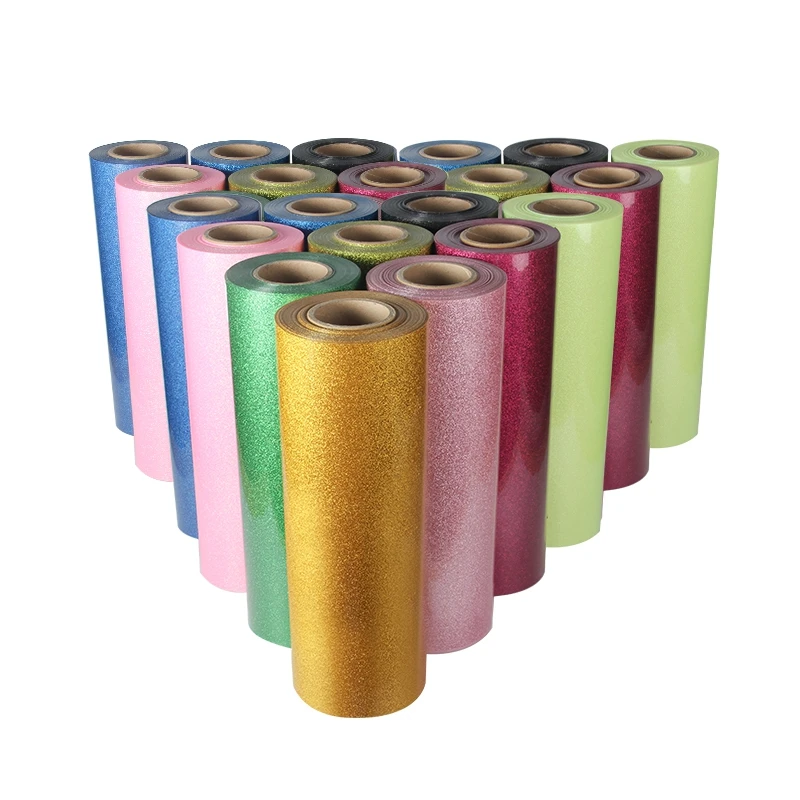 Wholesale twinkle big glitter htv garment heat transfer vinyl for t-shirts textile clothes