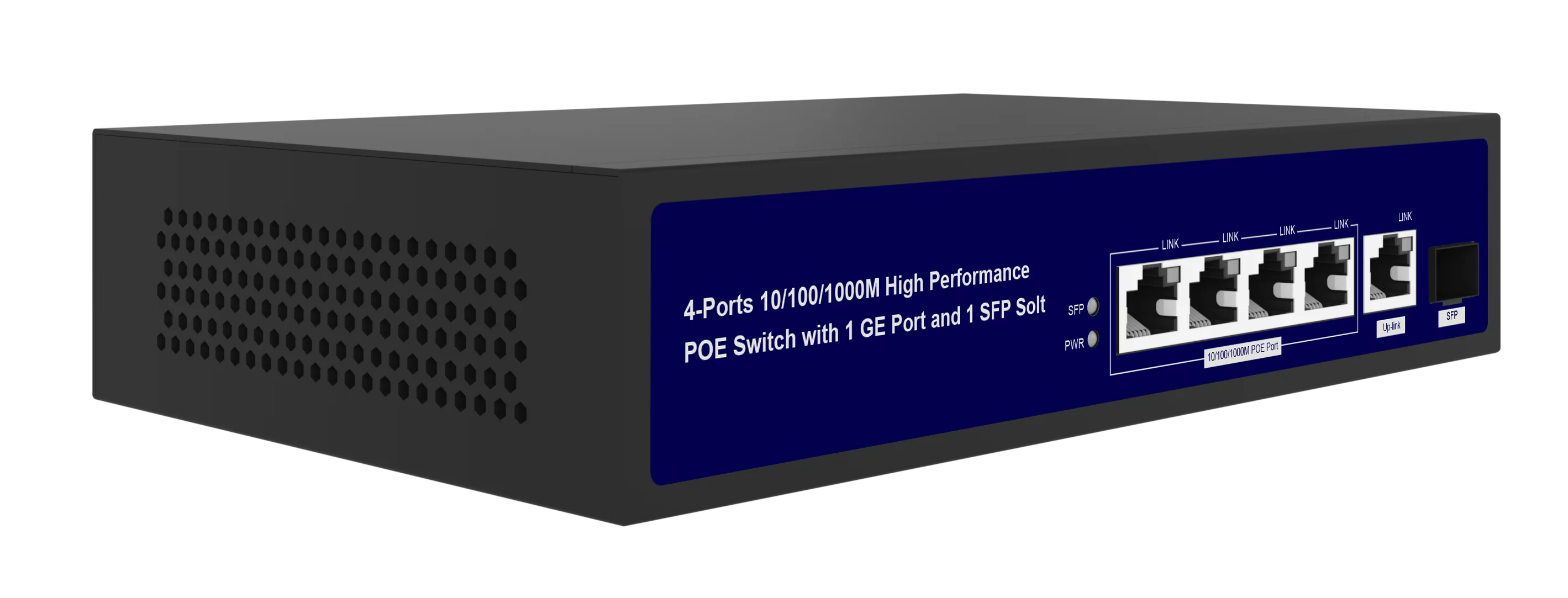 Yuncore 4-Port Gigabit PoE Switch with SFP Fiber Port for IoT Support in Communication & Networking