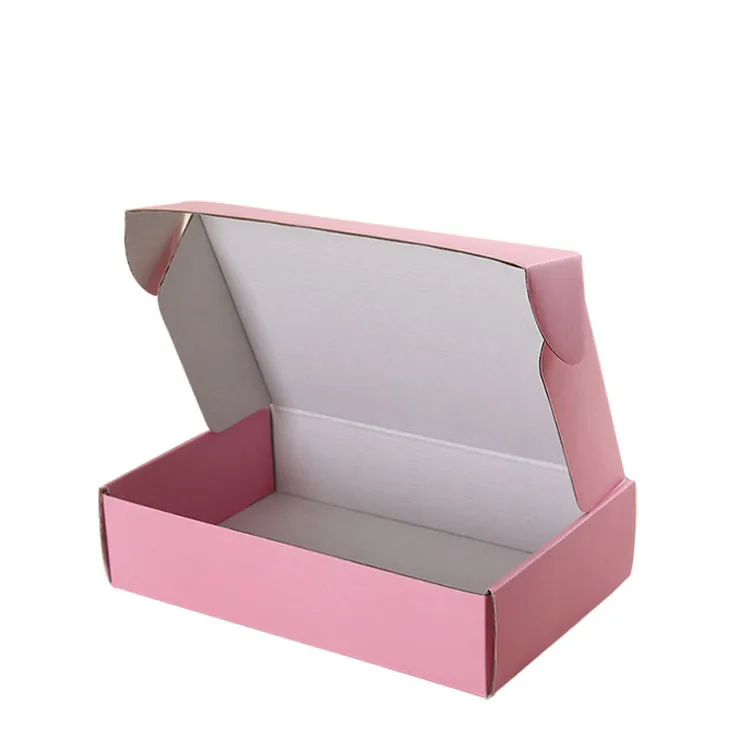 Eco Friendly Custom Hair Extensions Rigid Luxury Gift Paper Box Corrugated E Commerce Packaging Pink Shoes Clothes Shipping Box