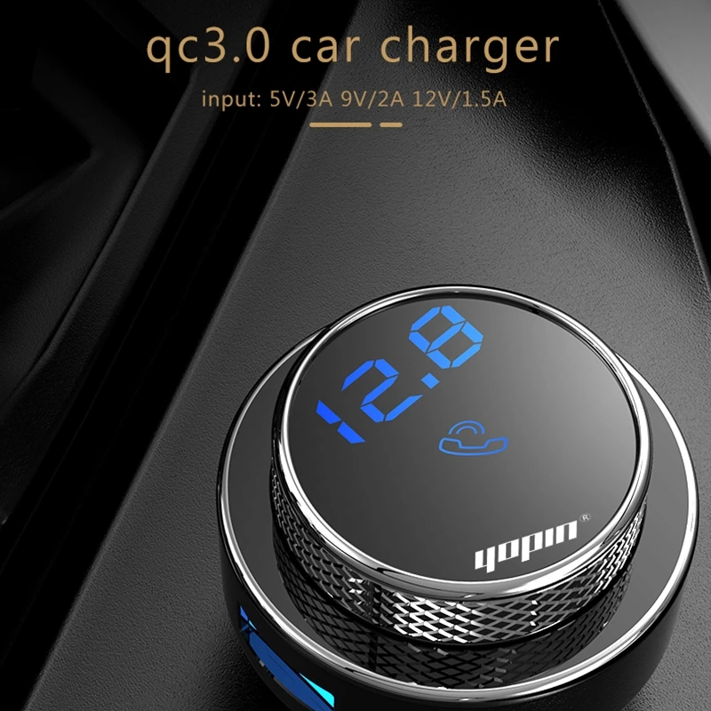 oem custom logo supported car fm modulator with bluetooth dual usb qc3.0 usb charger car mp3 player