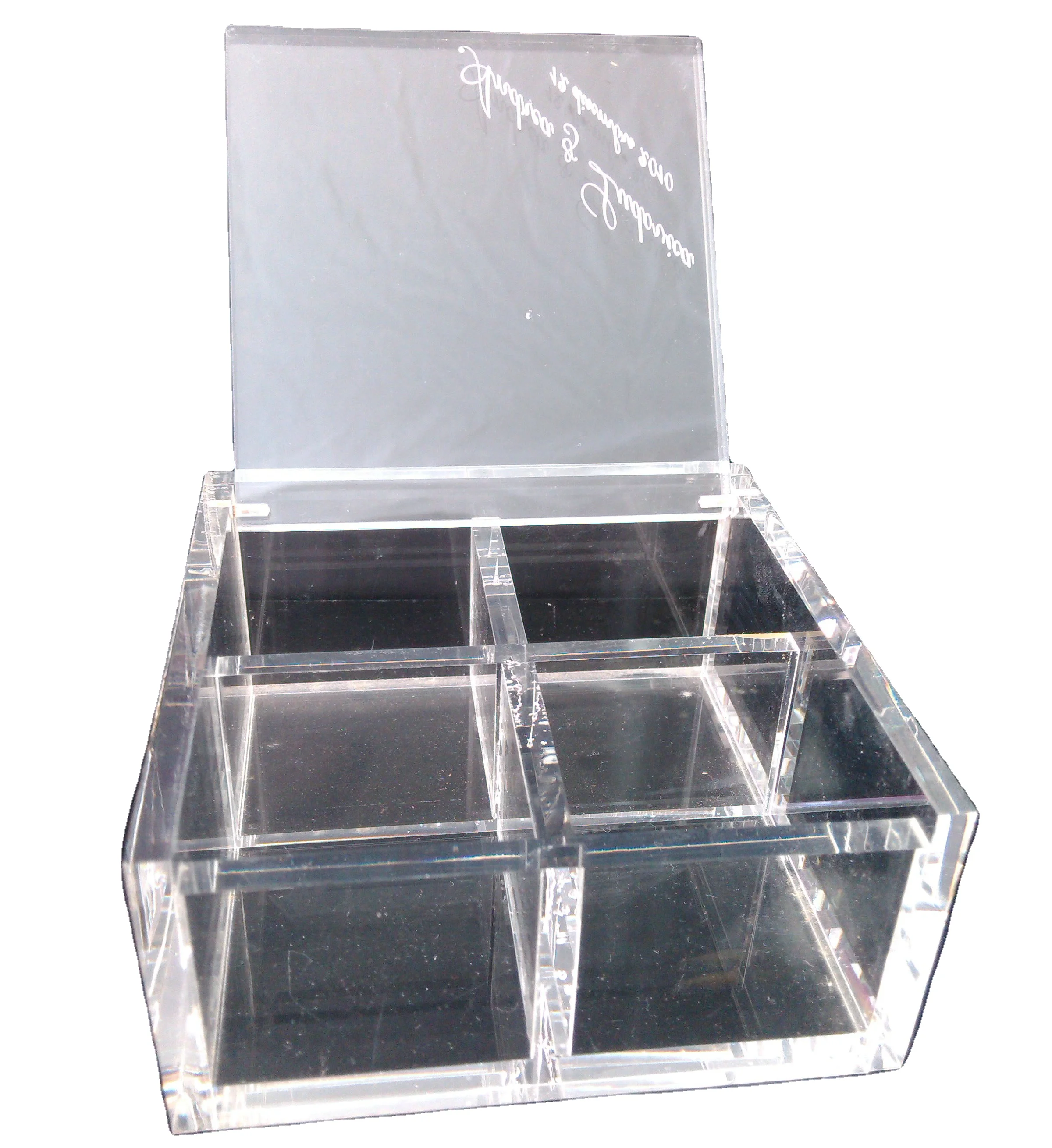 Chinese factory Custom made clear hinged case acrylic storage box with lid for cosmetic jewelry packing