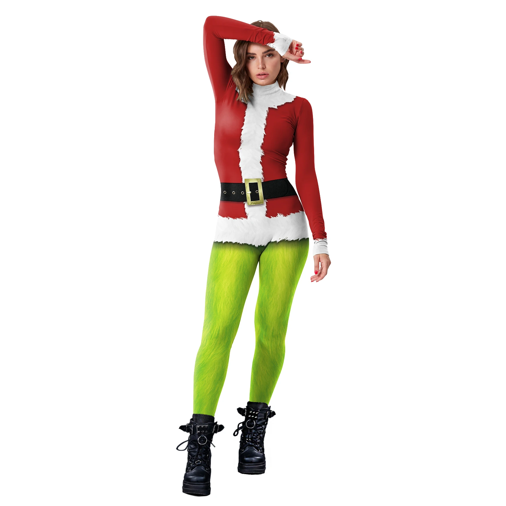 Nadanbao wholesale party jumpsuit anime Cosplay Costume Christmas zentai carnival Women Jumpsuit green  bodysuit adult catsuit