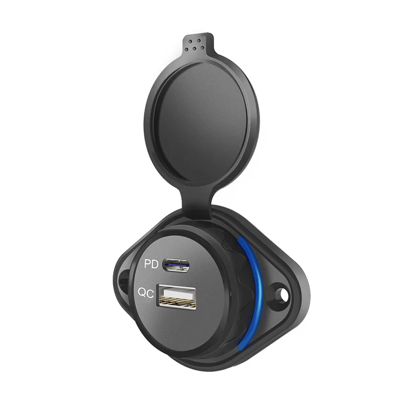 12V-24V с двумя портами Qc3.0 Pd зарядное устройство с двумя usb-портами автобус морской караван Rv Кемпер на плоской подошве поверхностного монтажа 12V Usb розетку