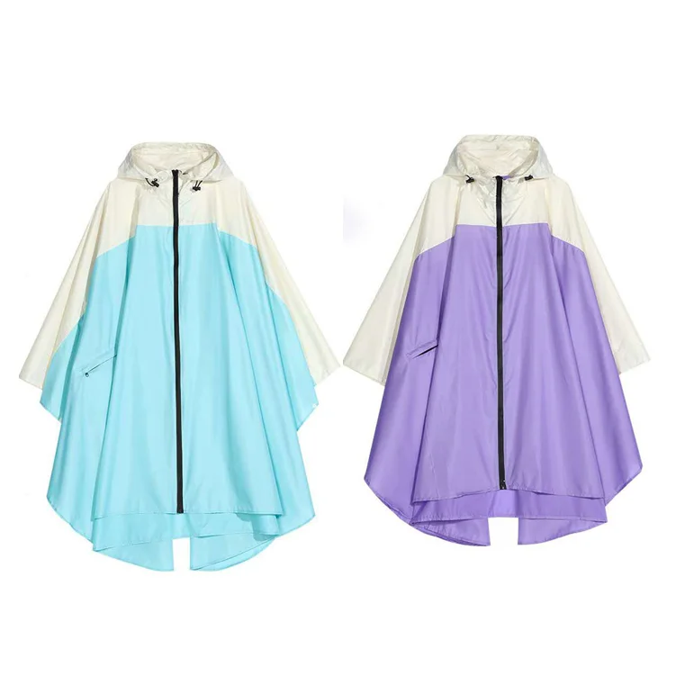 Women Lady Portable Fashion Quick Dry Waterproof Breathable Polyester Hiking Hooded Rainwear Raincoat Rain Cape Coat