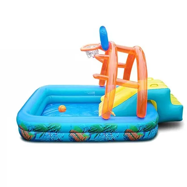 PVC Inflatable Basketball Splash/ Inflatable Basketball Stand Slide Play Center Swimming Pool for Kids