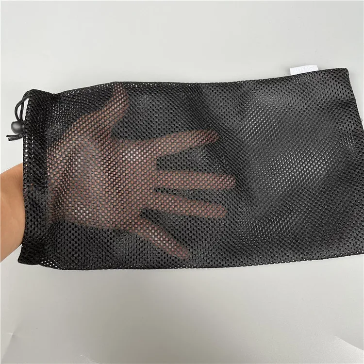 Custom Logo Size Net Storage Beach Sand Proof Mat Packaging Small Pouch Bag Drawstring Bag Mesh Drawstring Pouch for Beach Mat