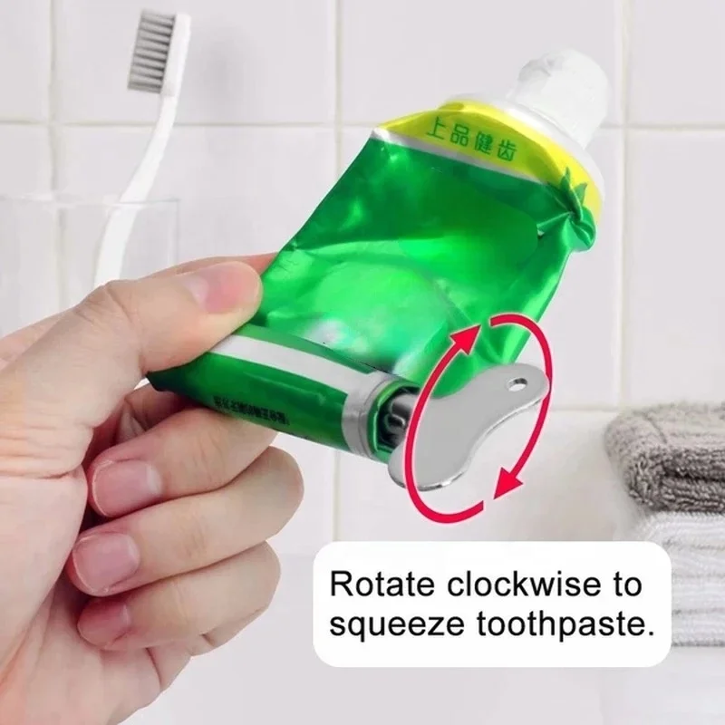 Stainless Steel Toothpaste Squeezer Bathroom Accessories Facial Cleanser Toothpaste Tube Rolling Press Squeezer Dispenser