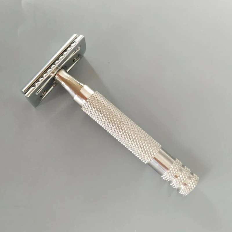 Dishi e-metal razor head with 316 CNC stainless steel handle barber razor for men shave