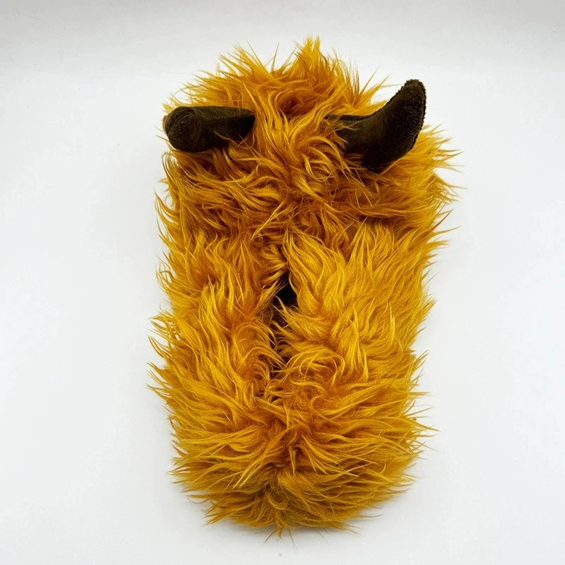 Women Woman Man Men Highland Cow Plush Fuzzy Fluffy Indoor Home Slippers with Non-slip Grips