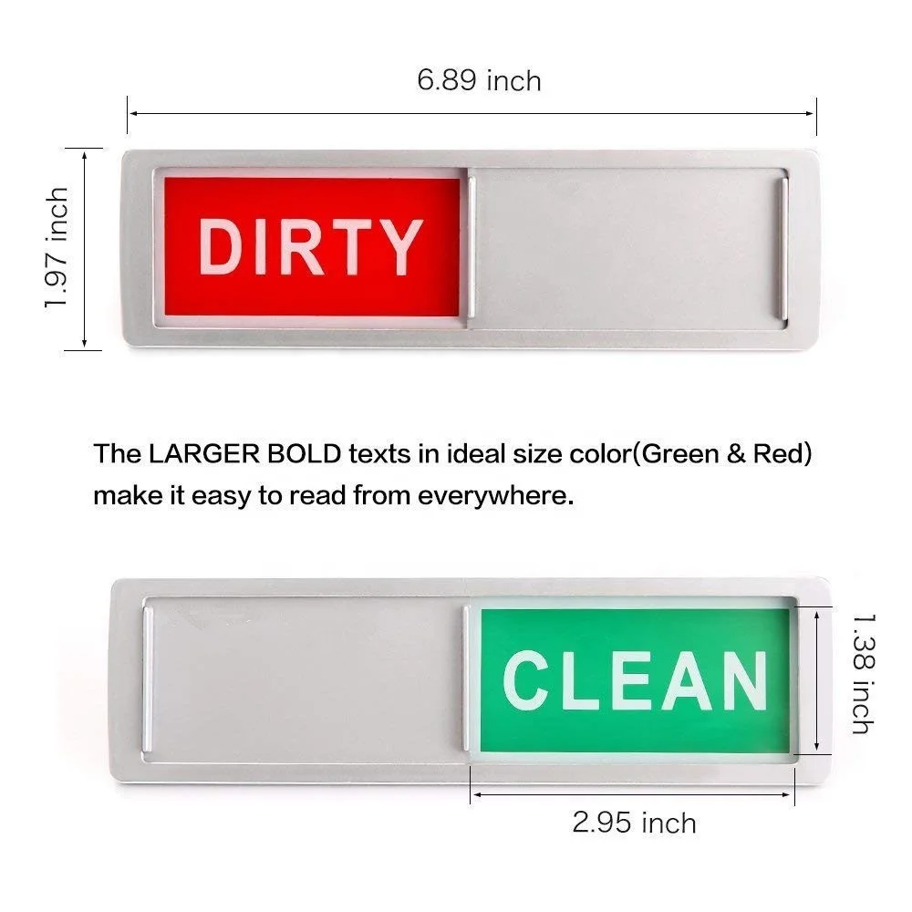 
Clean Dirty Magnet for Dishwasher Super Strong Magnet Version clean dirty dishwasher magnet Silver Indicator Sign 
