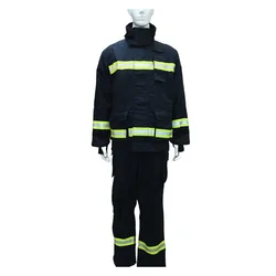 Europe Standard CE EN469 4 Layers Aramid  NFPA 1971 Fireman Fire Fighting Navy Blue Firefighter Fire Suit