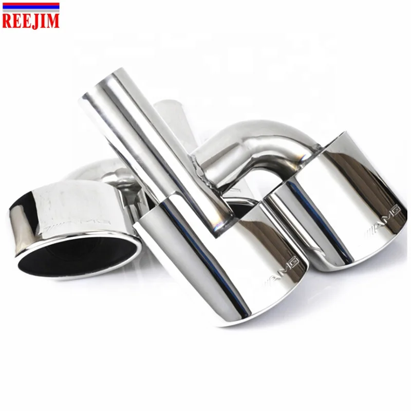 Exhaust Tip FOR Mercedes Benz AMG C63 C65 W204 exhaust Muffler Tip Stainless Steel Pipe change into AMG Style car styling