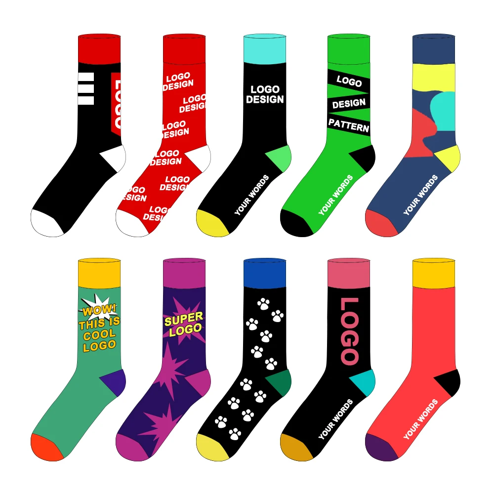 
Uron Professional Design Happy Custom Colorful Jacquard Sox Design Socks Funny Socks Happy Man Socks 