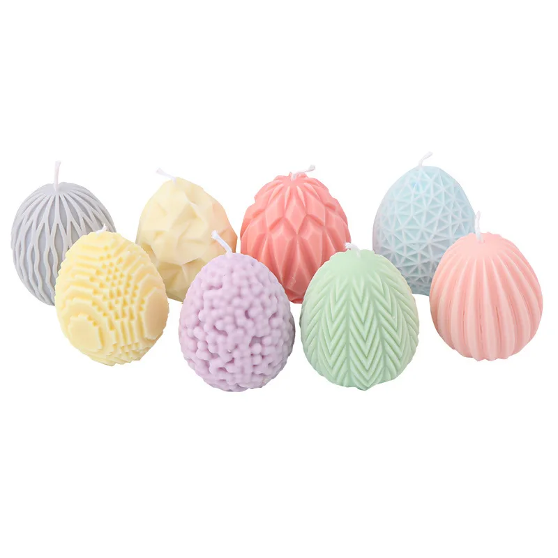 Soy Wax Easter Egg Shaped Scented Candles Dinosaur Egg Ball Geometric Candles