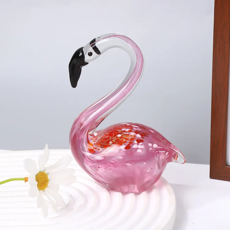 Swan Animal Figurine Office Tabletop Decoration Ornaments Hand Blown Craft Murano Glass Creative Europe Folk Art Gift Hotel Home