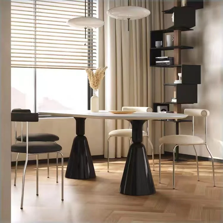 High-End Design Cream Style Dining Table and Chair Set for Home Living and Dining Room Furniture Simple Elegant Style