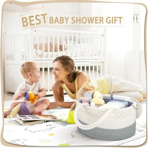 Decorative baby diaper caddy organizer elegant baby newborn moses shower gift large nursery storage basket for baby nurse