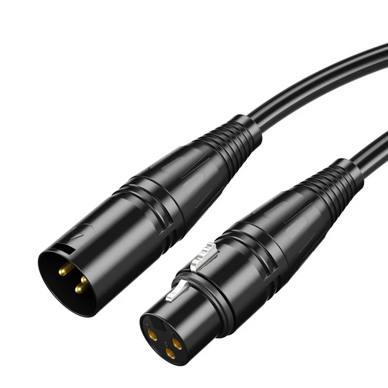 Oem Custom Wholesale Black Male To Female 3 Pin Xlr Cable Xlr Connector Audio Cable For Microphone Camera