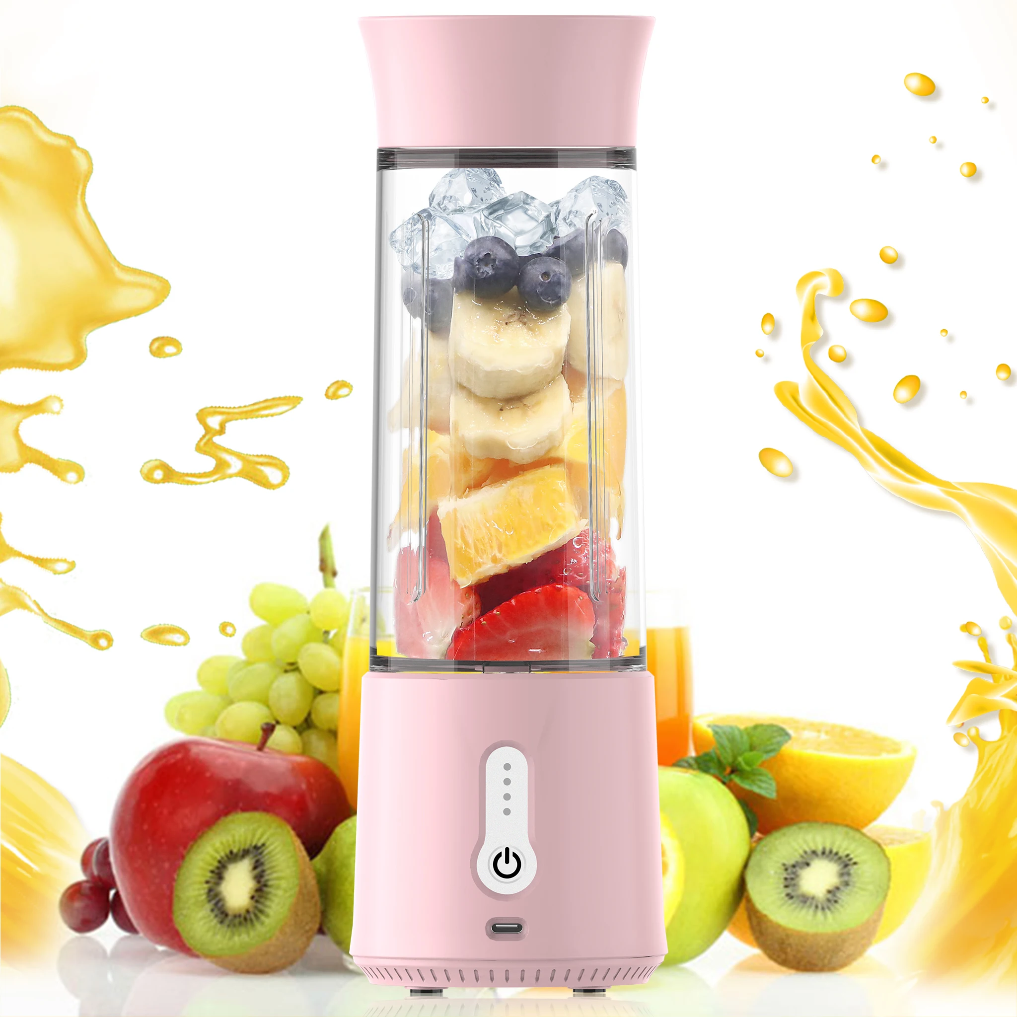 Fruit Juice  Low Noise Blender Personal Protein Blender For Ice Blending Rechargeable 4000mAh Juicer Blender Portable