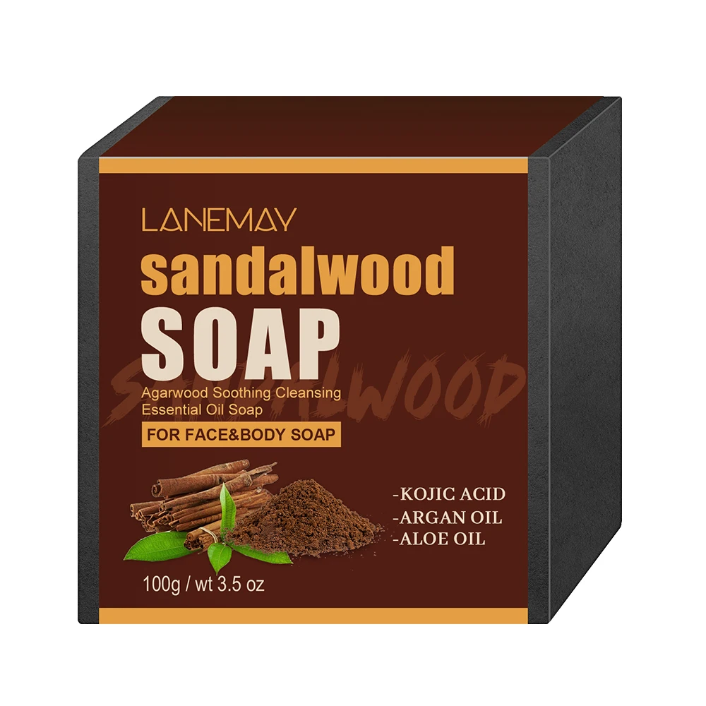 Factory Price Handmade Skin Care Aloe Argan Oil Refresh Acne Pore Pimple Treatment Sandalwood Kojic Acid Soap For Body And Face