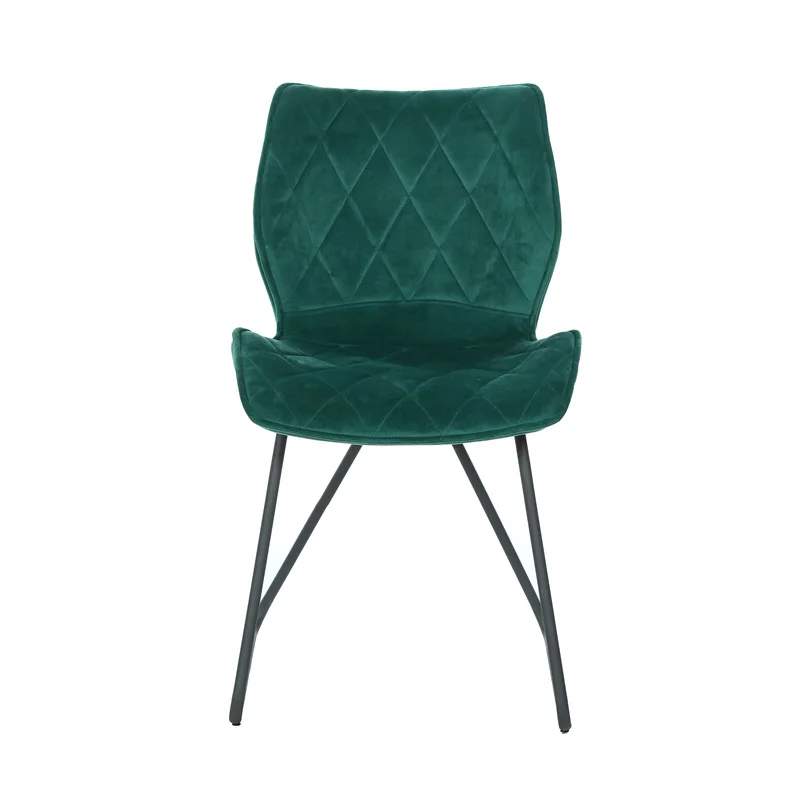 
 Стул для столовой из мягкой искусственной кожи в европейском стиле с хромированной металлической рамкой  