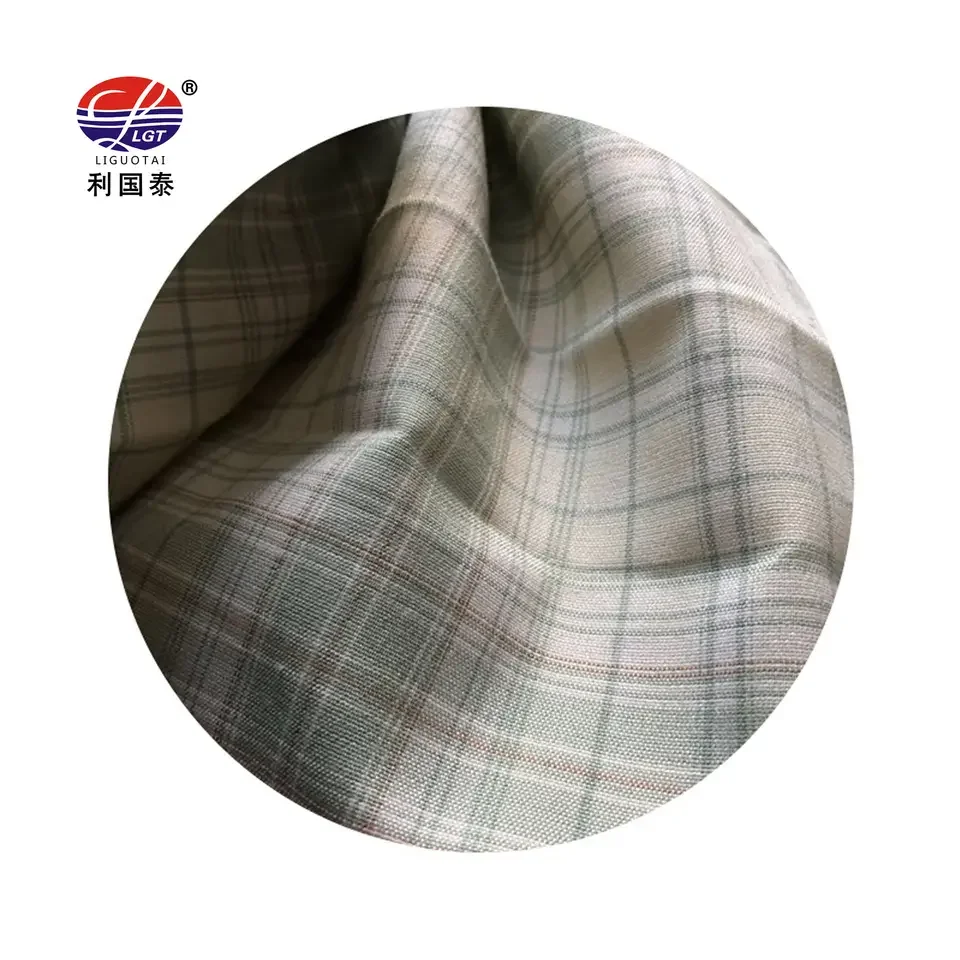 Custom China Manufacturer sustainable 100% polyester Yarn Dyed Plaid Lining Fabric For Dress shirt