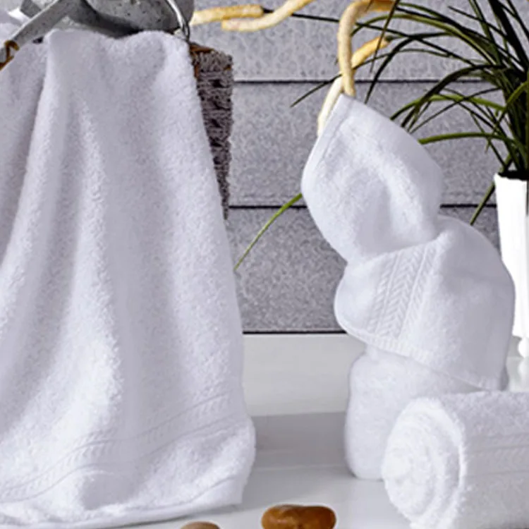 Fast Delivery Guangzhou Hotel Supplies Manufacturer Embroidered Logo 100% White Cotton Face Hand Bath Towel