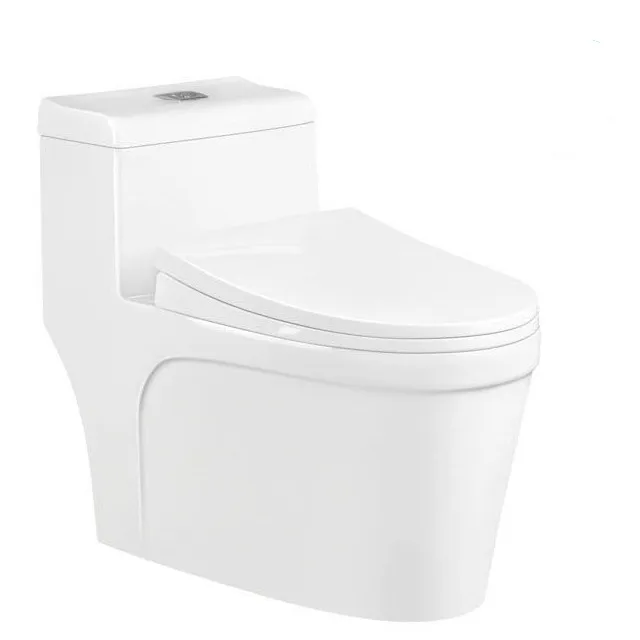 Factory Direct Supply One Piece Toilet Ceramic Floor Mounted Toilet White  Sanitary Wares Bathroom Toilet