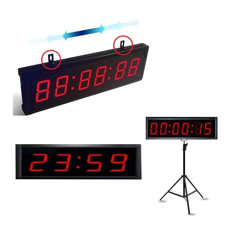 ZX-timer Multiple 1.5-10 inch 4/6 Digit LED Digital Electronic Timer for Track Field Gym Sports Fitness Meeting Study Wall Clock