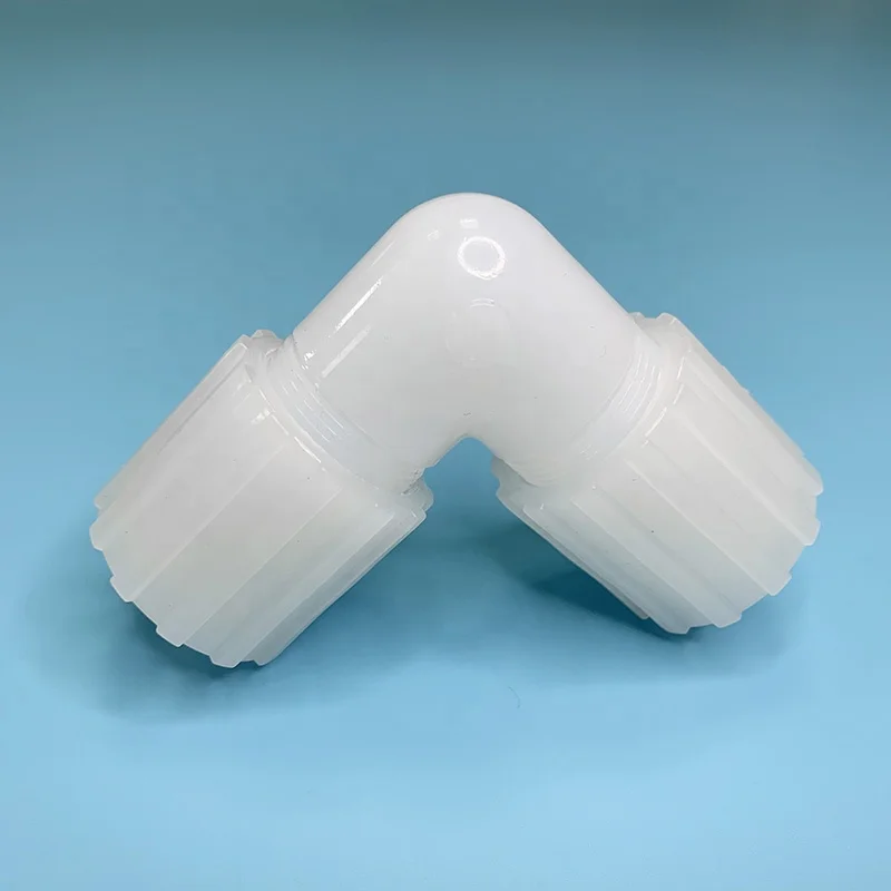 PFA Union Elbow, PFA Tube Connector 90deg Elbow Reducer, Flare compression pipe adapter elbow for semiconductor