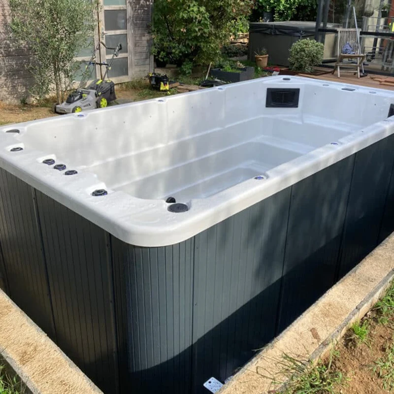 Wholesale Popular Customize Endless Swimming Pool Outdoor Whirlpool White Aceylic 4.5 meter pools swimming outdoor