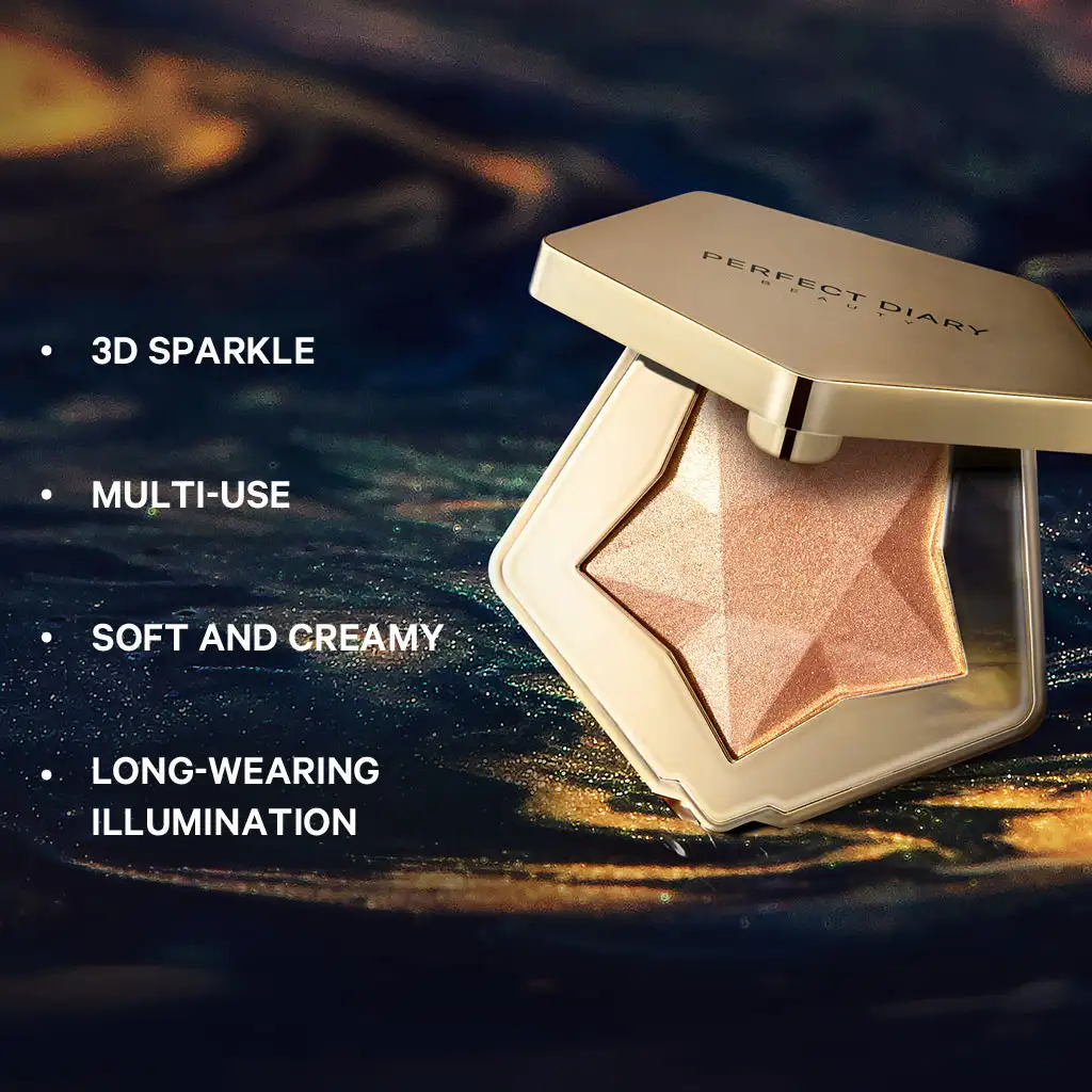 Perfect Diary Private Label 4 Colors Loose Highlighter Makeup Gold Bronze Highlighter Powder