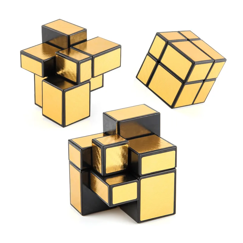 Stress Relief Toys Custom 2X2 Metallic Color Square Speed Magic Cube 3D 3X3 Fidget Plastic Silver Mirror Magic Cube Puzzle
