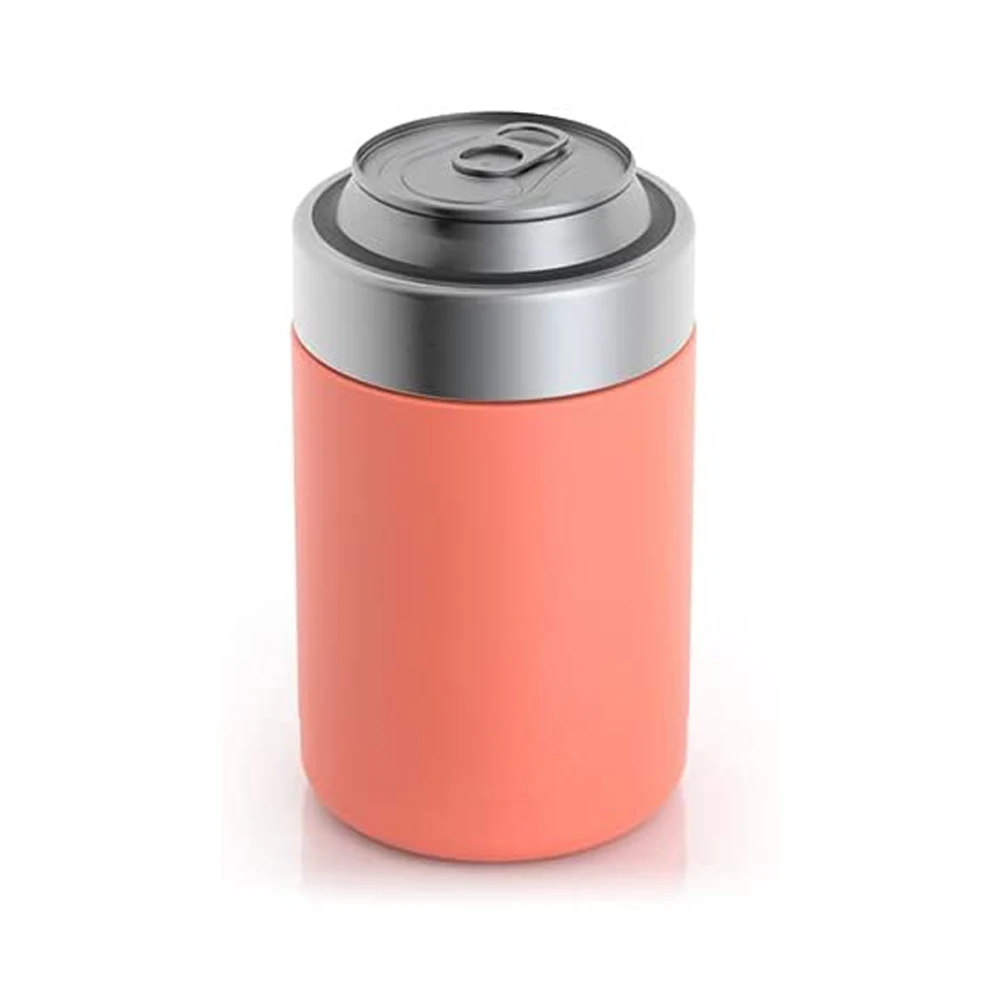 Reusable Insulated Double Wall Shaped Beer Can Cooler Steel Stainless Steel Koozie Can Cooler