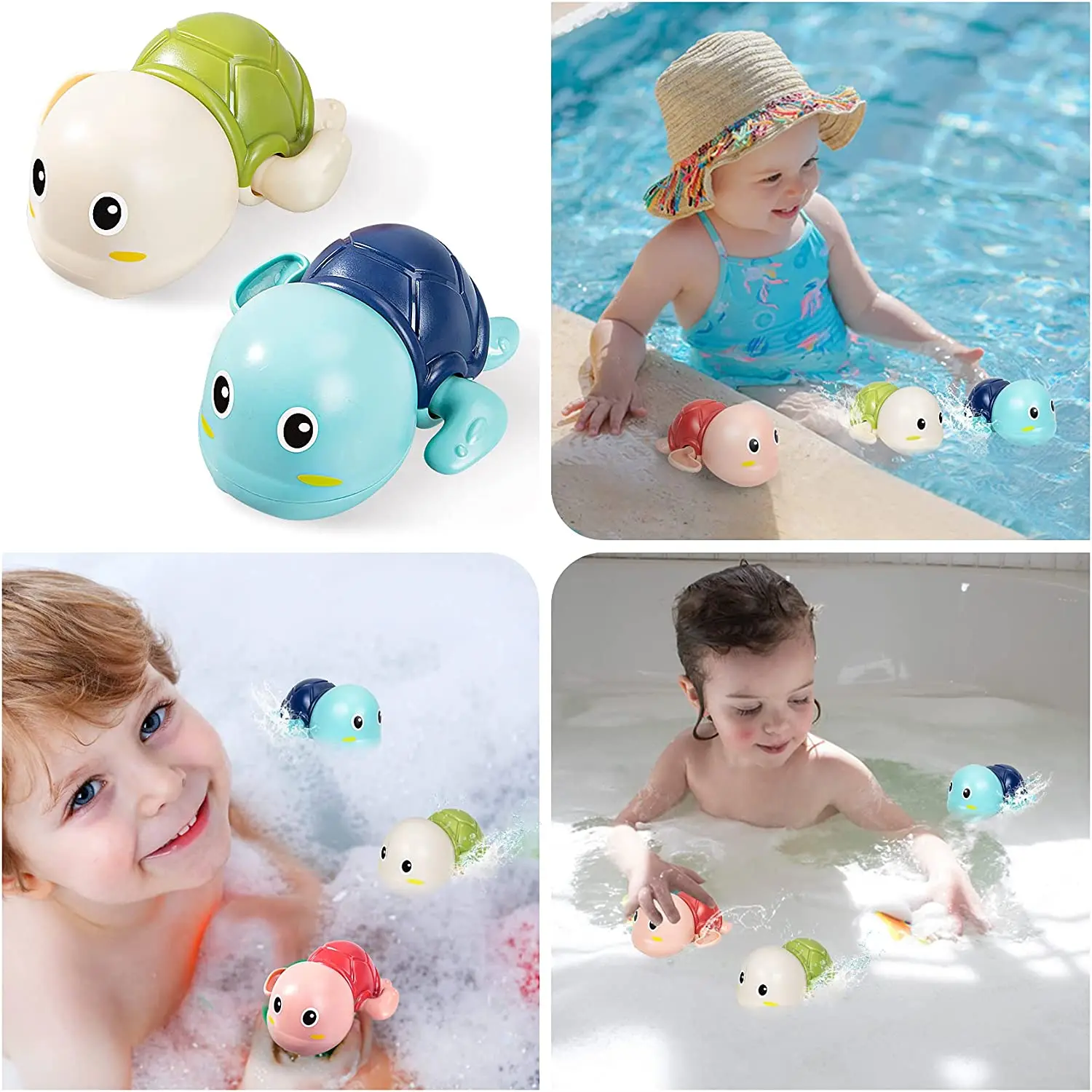 Wholesale Bathroom Clockwork Animal Toys Bathtub Wind Up Swimming Lovely Floating Tortoise Bath Toy For Kids