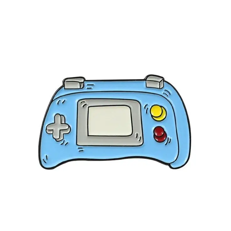 Factory Custom handheld game console pin set arcade lover gift for birthday retro gamepad soft enamel metal har pins badge