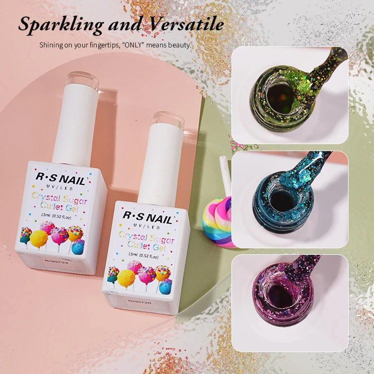 China High Quality UV Gel Nails Suppliers OEM Design Cheap Crystal Sugar Cullet Gel