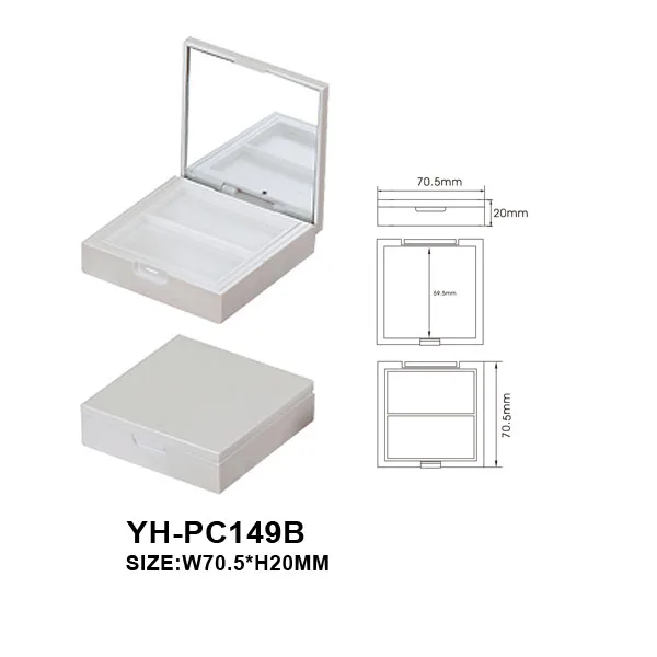  Custom square are Magnetic compact powder case 2 colors in 1 with mirror