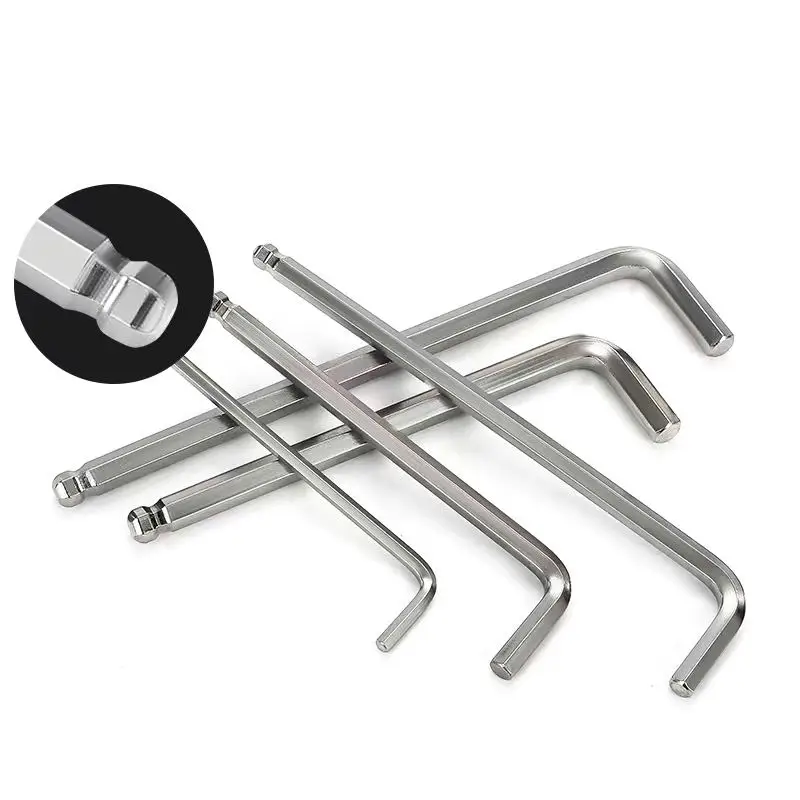Factory M2 M4 4mm 5mm Carbon Steel Hex Key Wrench L-Type Torx & Allen L Wrench with 5/32 Ball End Torque Type